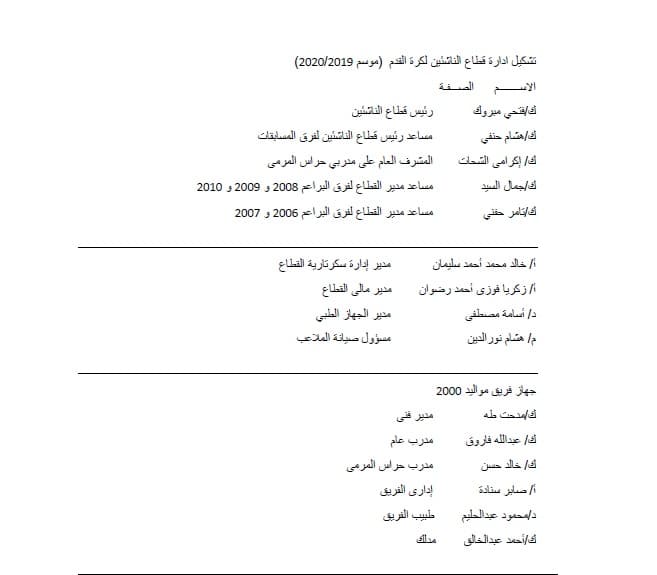 تعرف على التشكيل الجديد لقطاع الناشئين في الأهلي 