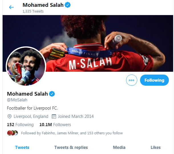 محمد صلاح يحذف اسم منتخب مصر من حسابه على تويتر