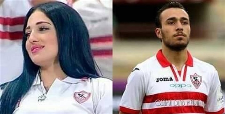 شاهد.. لحظات الود والغرام بين محمد عنتر وزوجتة حسناء الزمالك قبل الإعارة