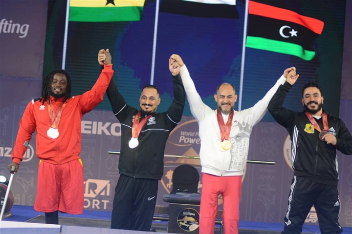 16 ميدالية لمصر بوزن 72 كجم ببطولة إفريقيا المفتوحة لرفع الأثقال البارالمبي