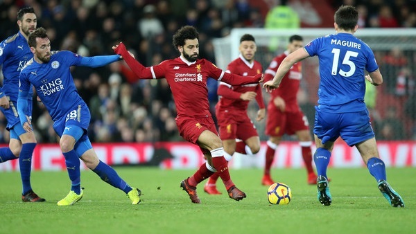 صلاح في مباراة ليستر