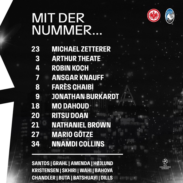 تشكيل مباراة آينتراخت